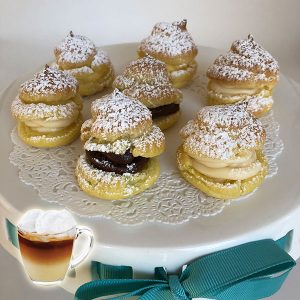 Espresso cream puff pastries